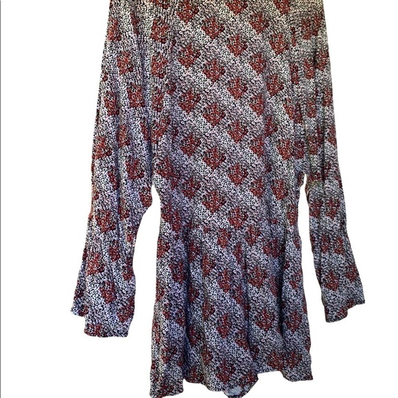 Zara Trafaluc Collection Long Ruffle Sleeve Red & Black Floral Print Romper XS - Picture 3 of 6